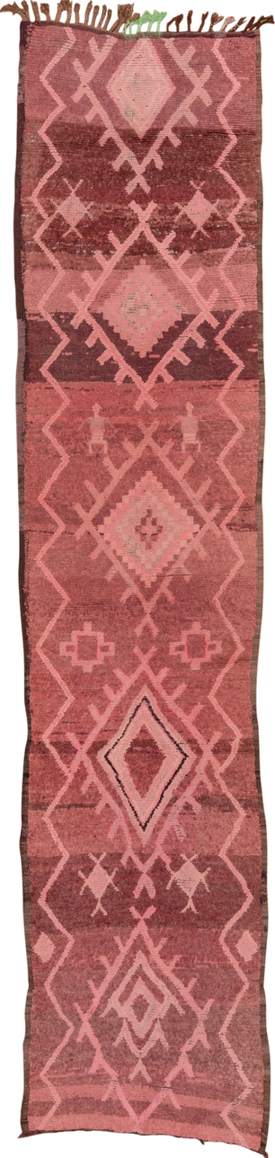 Vintage Rag Rug Runner Rug (2' x 13')